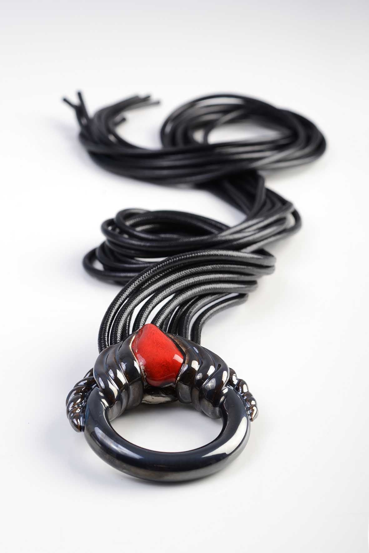Art Deco Convertible Jewelry - ing-ring Red & Marble