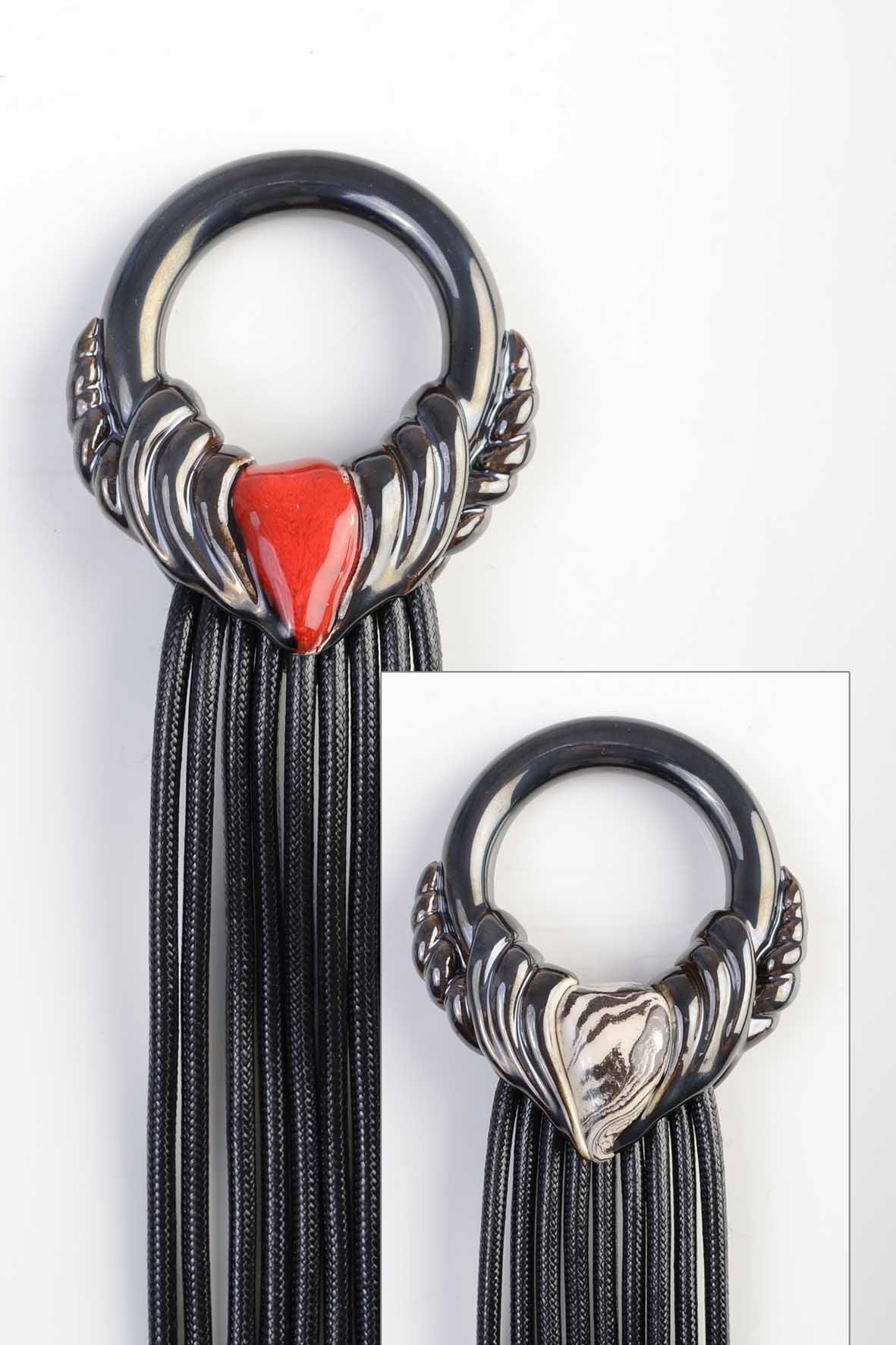 Art Deco Convertible Jewelry - ing-ring Red & Marble