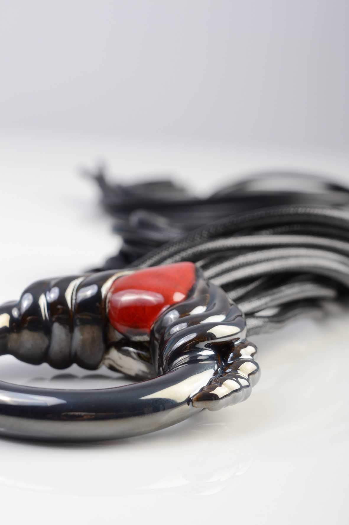 Art Deco Convertible Jewelry - ing-ring Red & Marble
