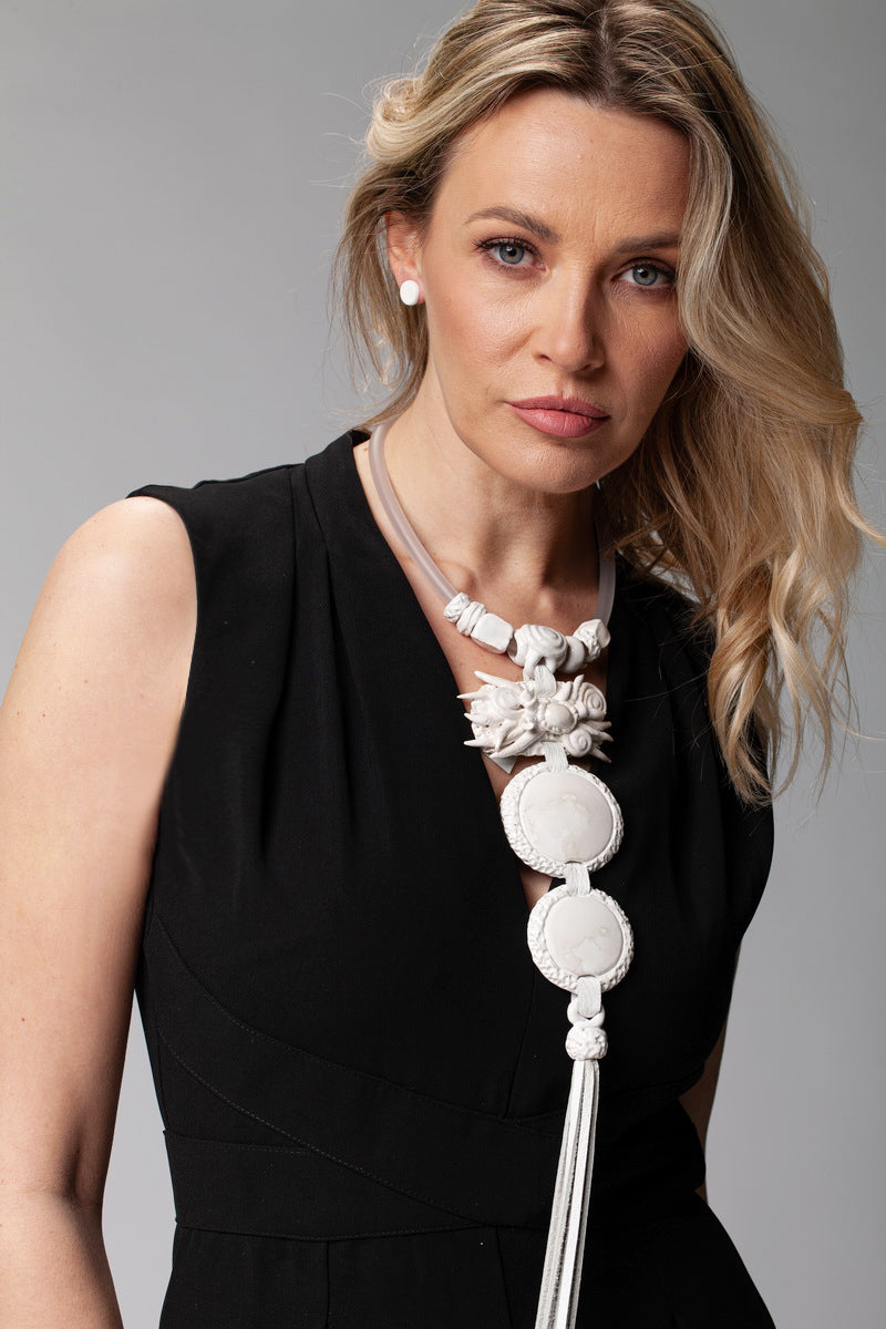 White Extra Large Statement Necklace
