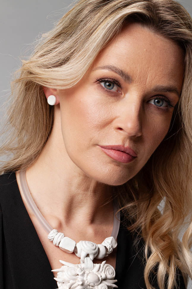 Small White Ceramic Earrings