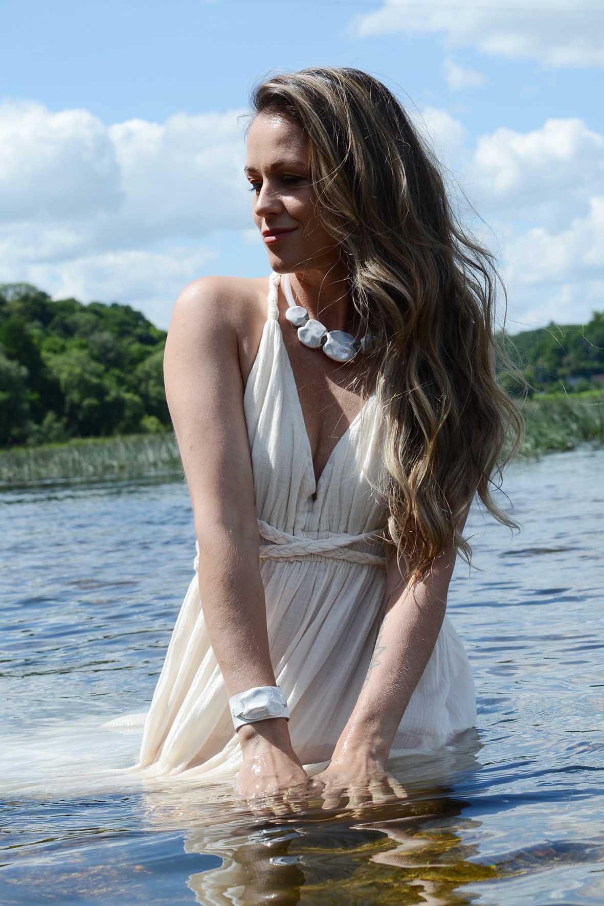 White Boho Chic Statement Necklace