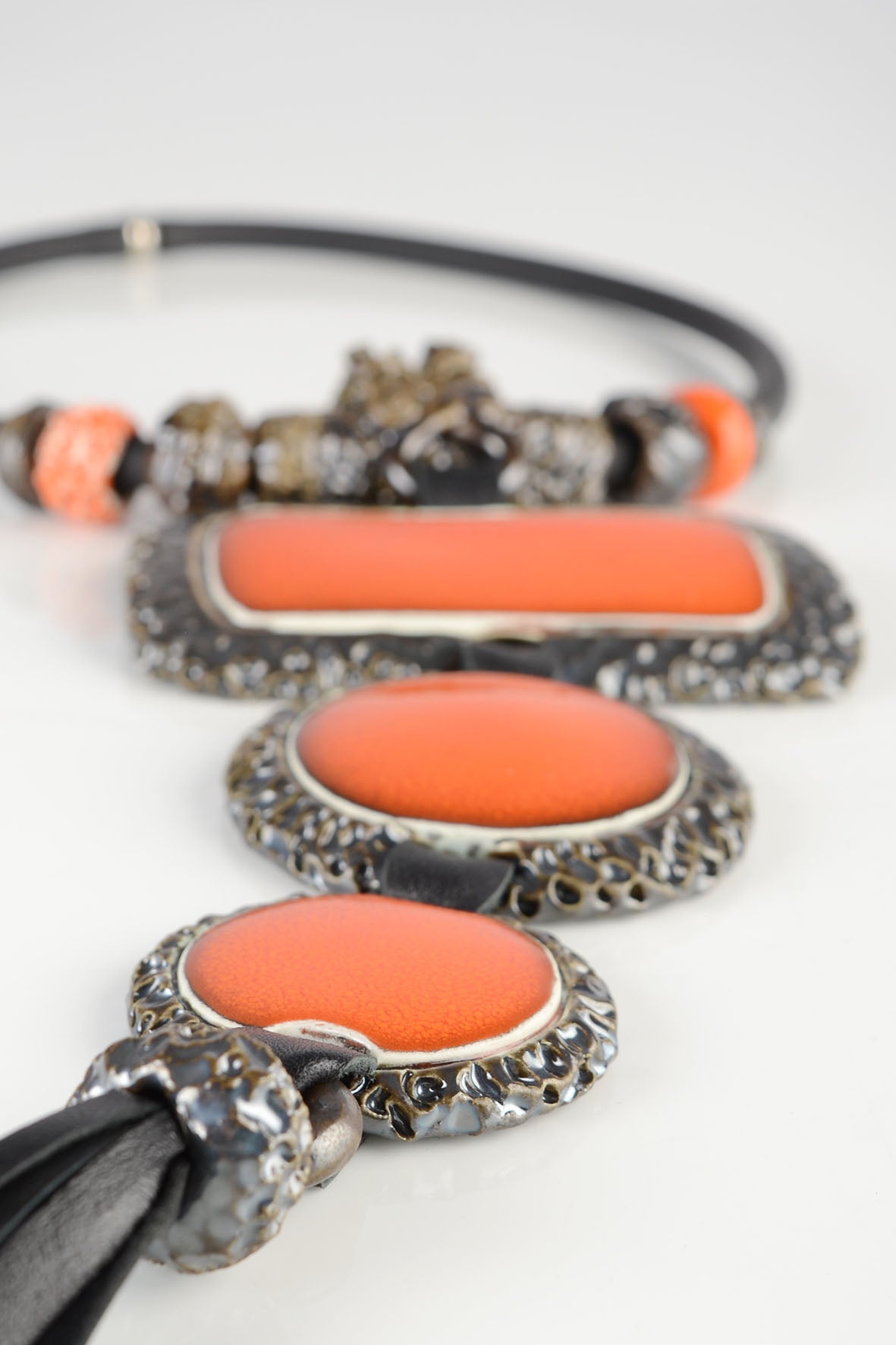 Big Orange Bold Chunky Necklace