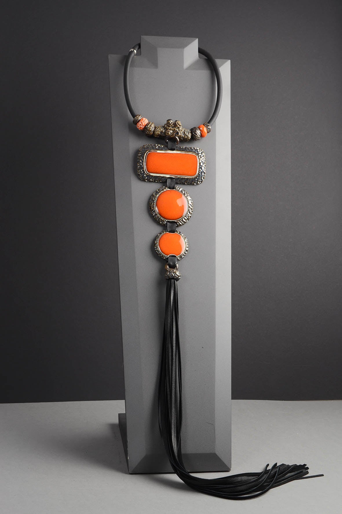 Big Orange Bold Chunky Necklace