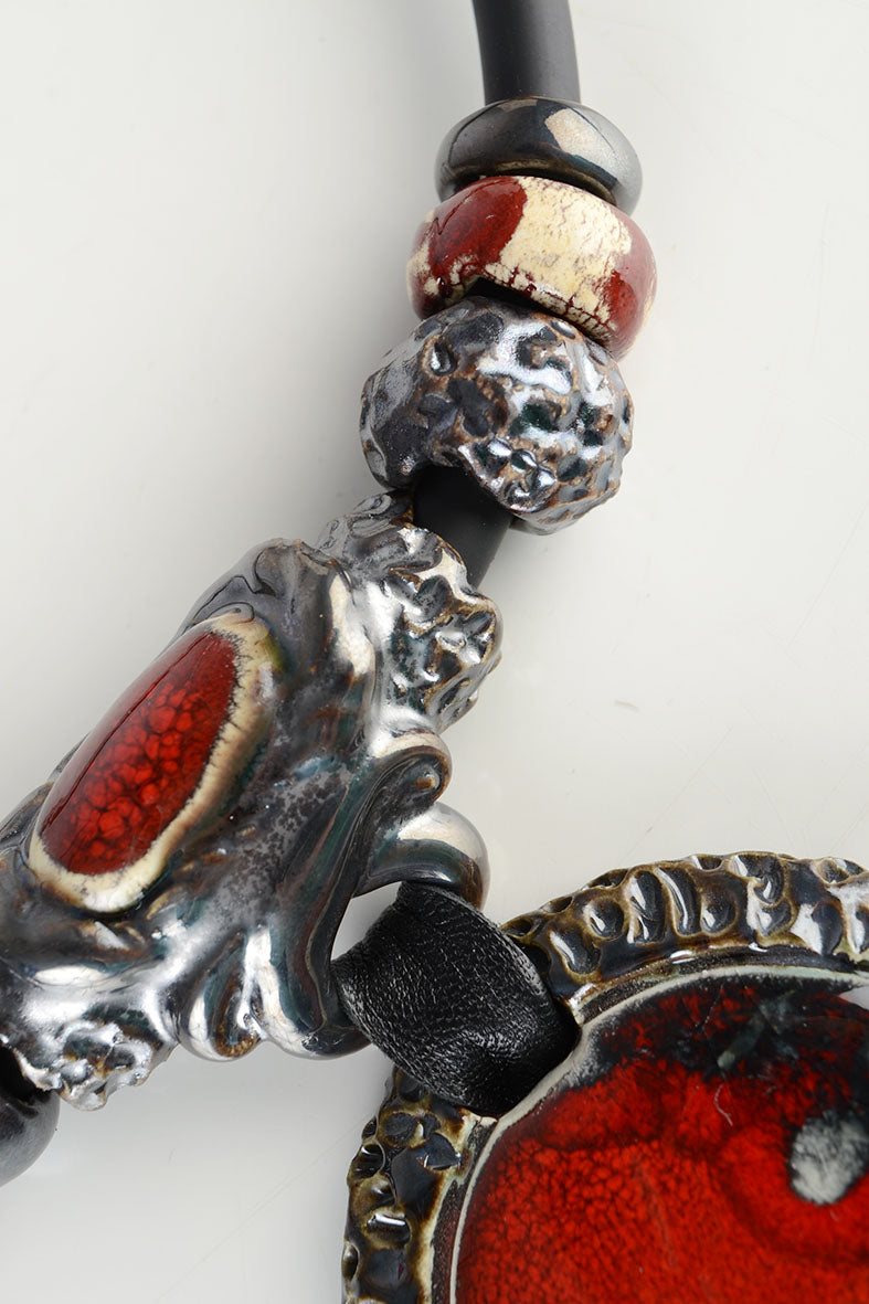 Big Red Necklace for Elegant Outfit