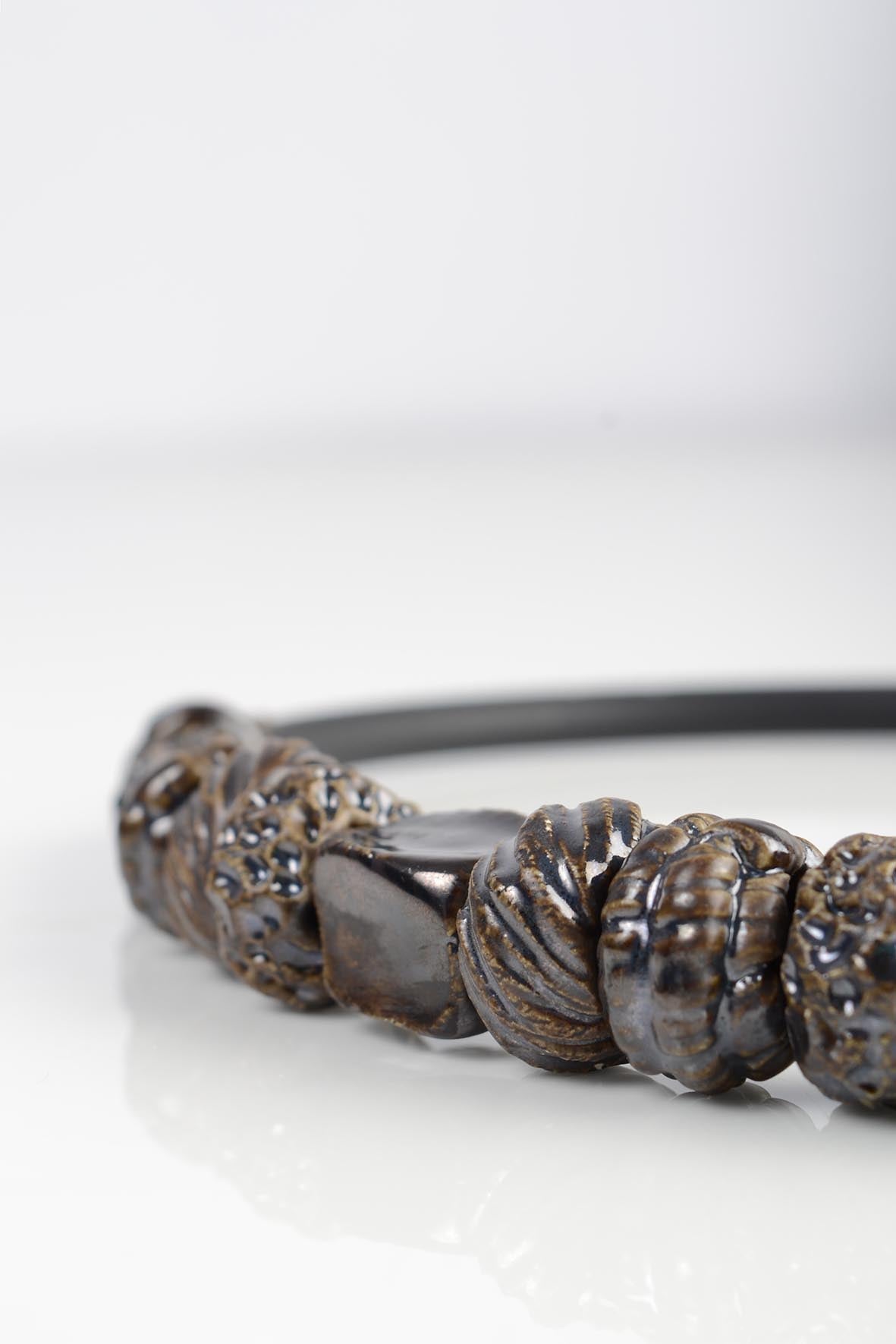 Black Beaded Necklace for Women 