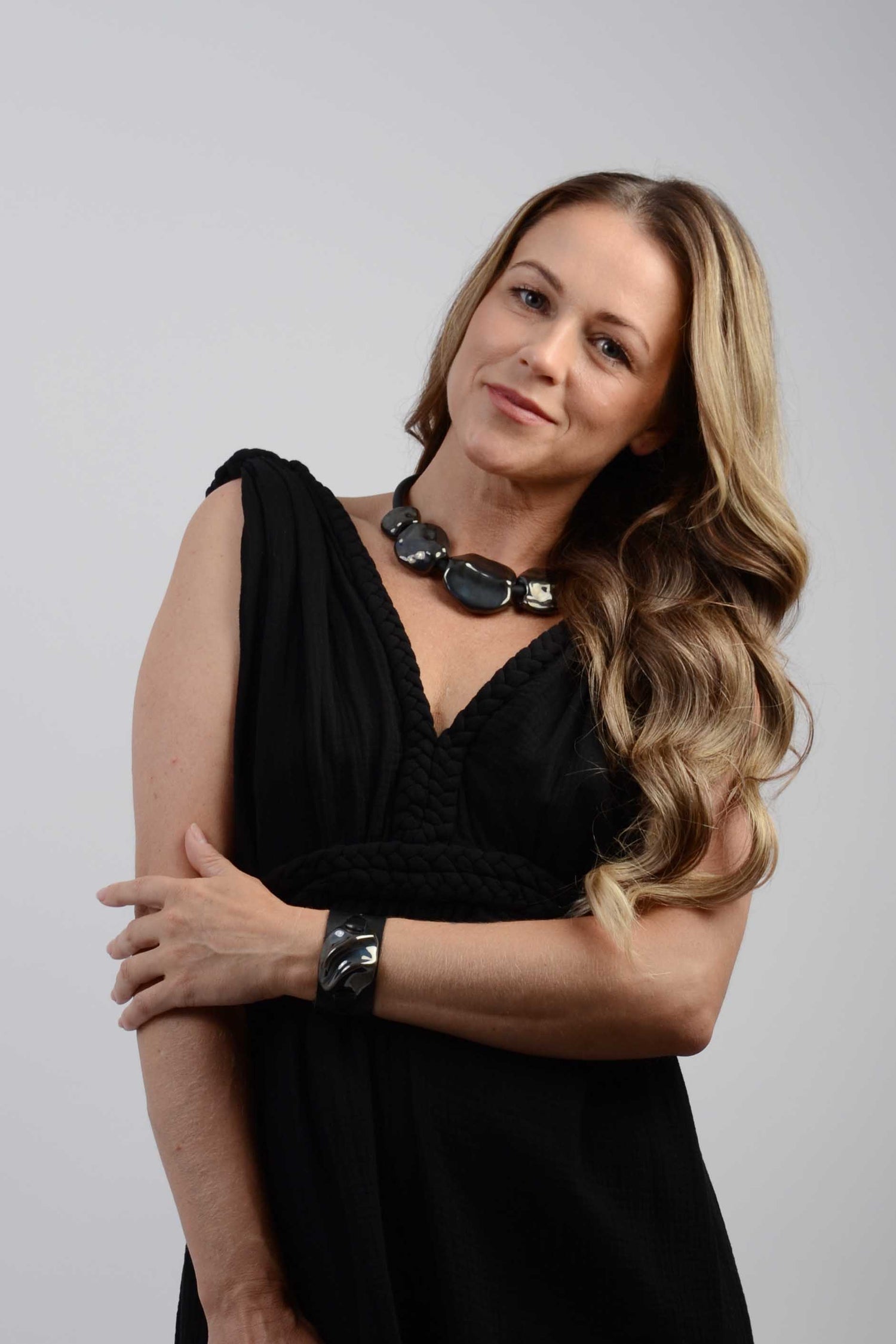 Black Ceramic Stone Necklace