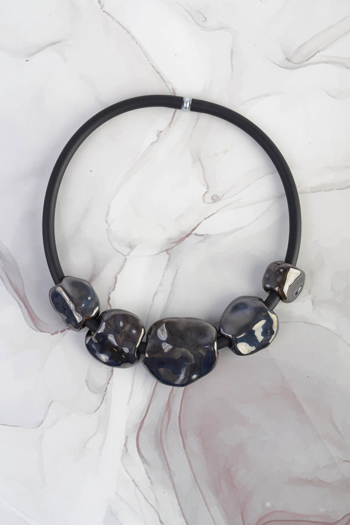 Black Ceramic Stone Necklace