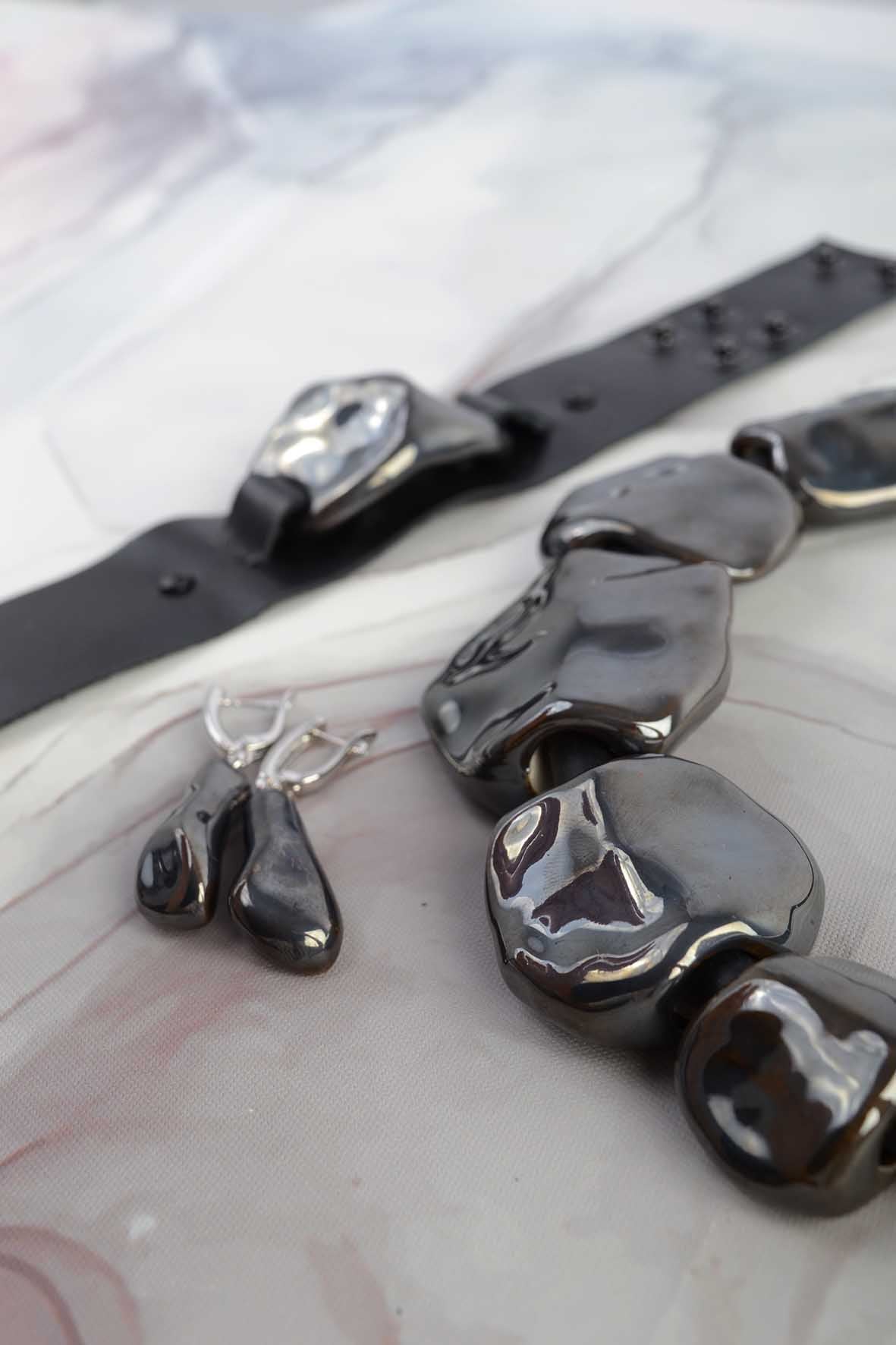 Black Ceramic Stone Necklace