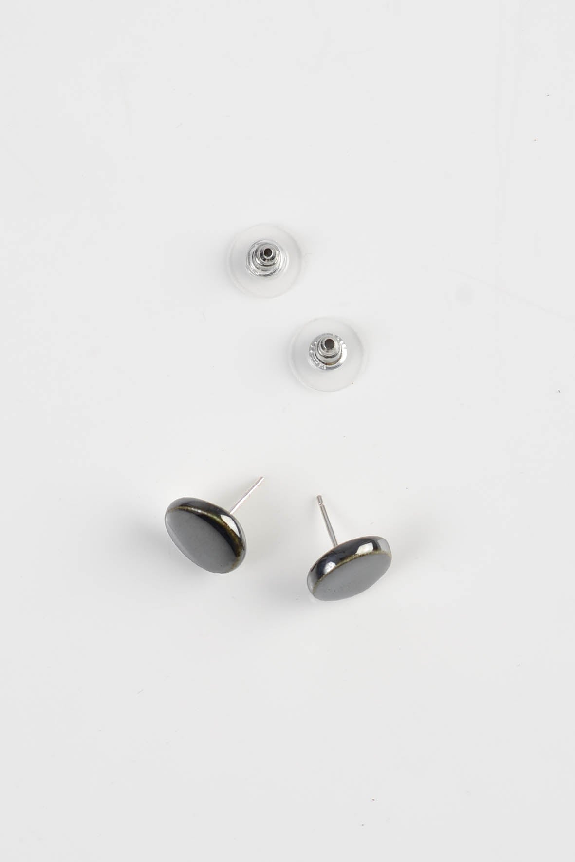 Black Ceramic Stud Earrings