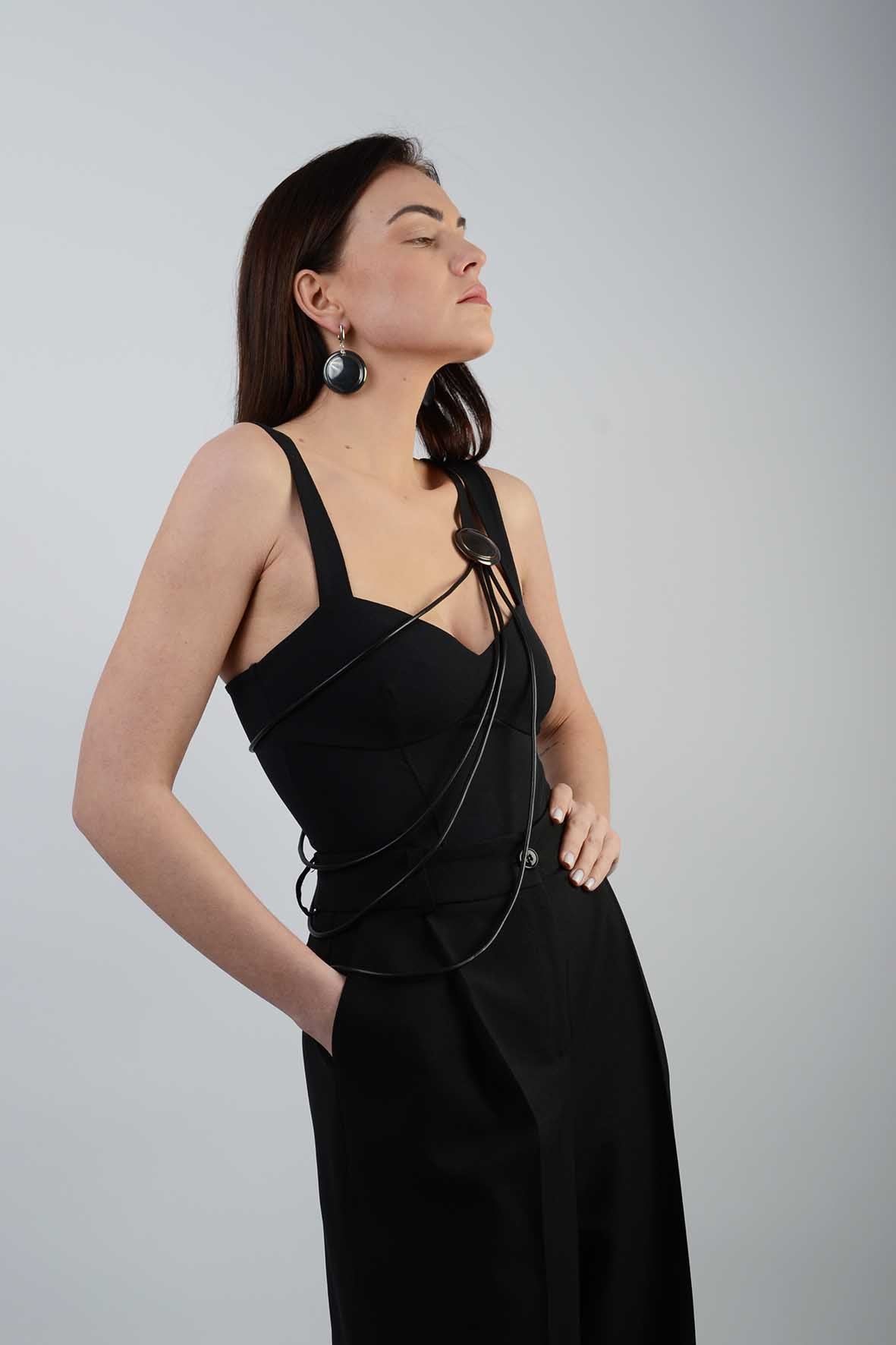 Black Crossbody Necklace