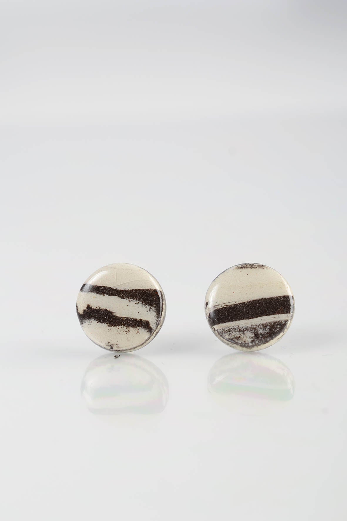 Black and White Earrings Studs