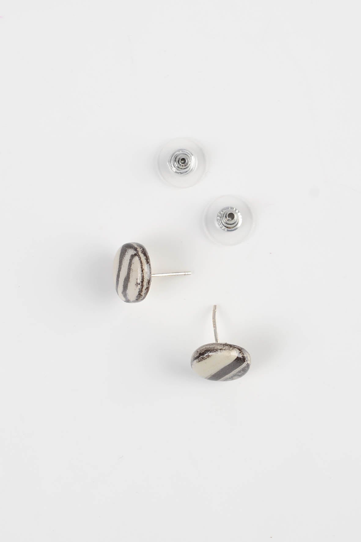 Black and White Earrings Studs