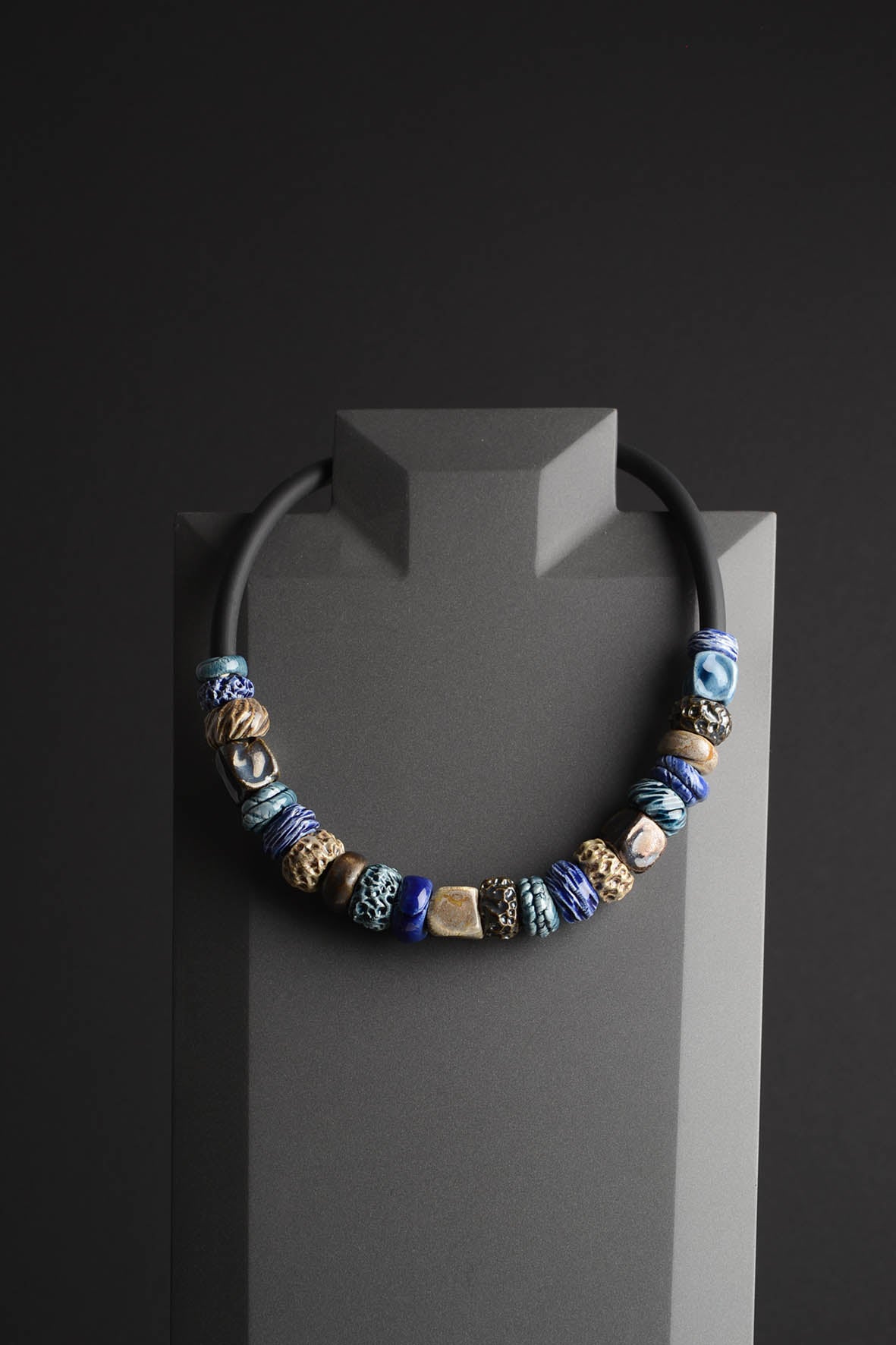 Blue Ceramic Beads Necklace