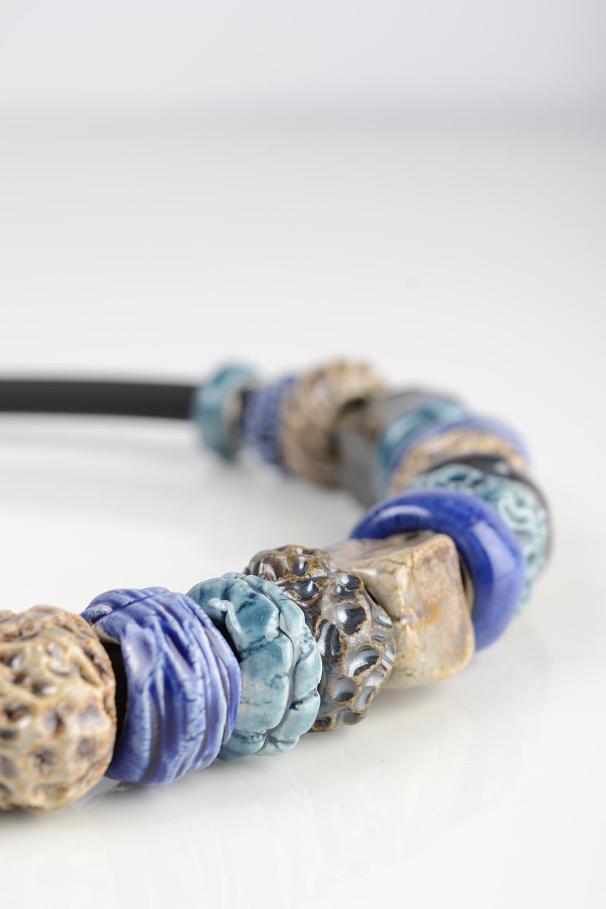 Blue Ceramic Beads Necklace