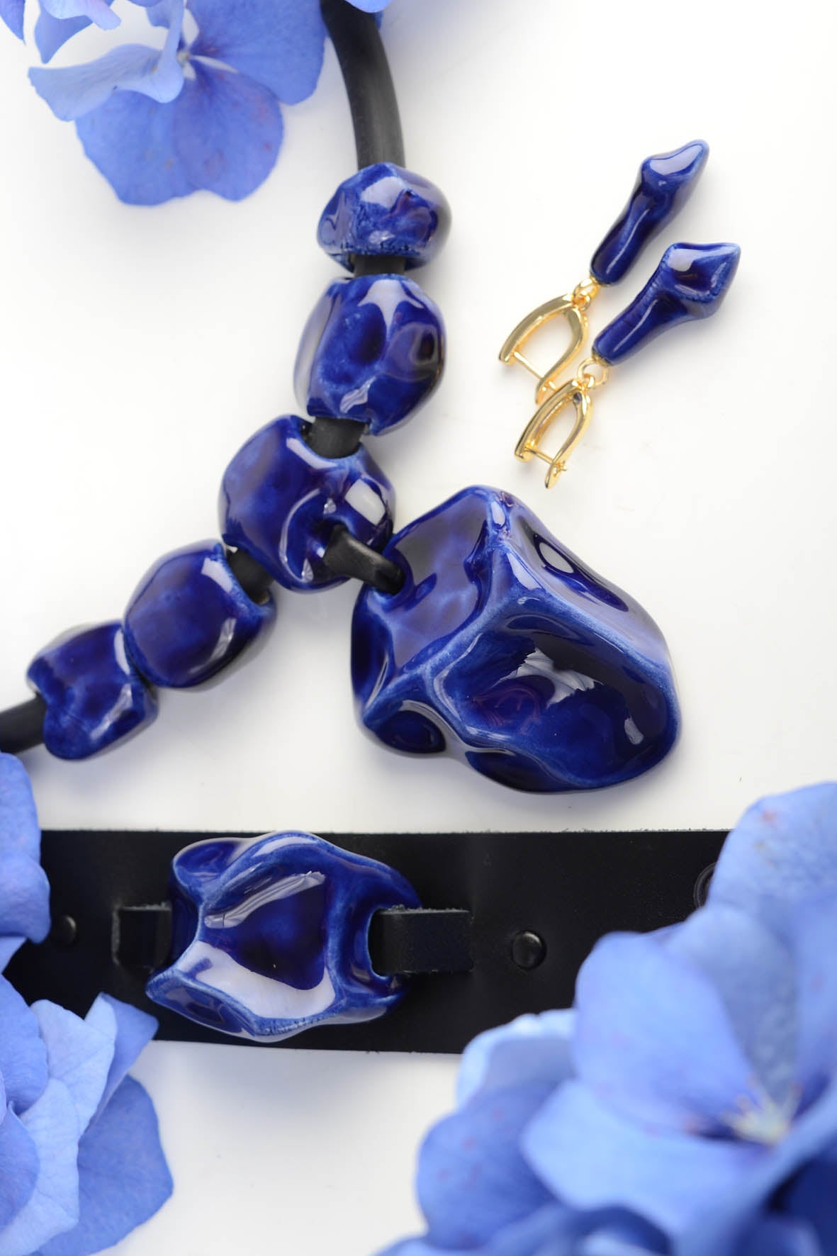 Blue Gemstone Inspired Dangling Earrings