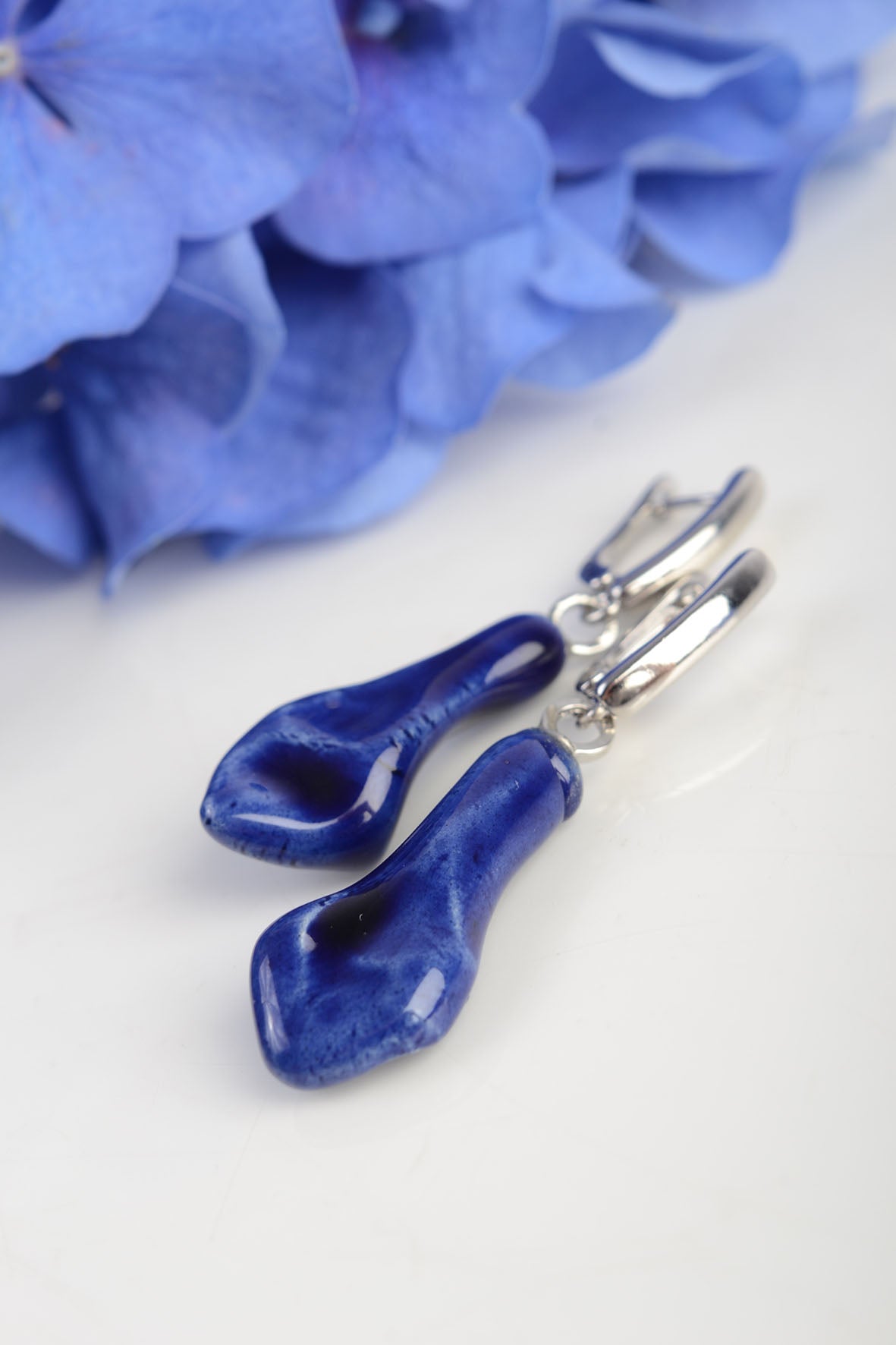 Blue Gemstone Inspired Dangling Earrings