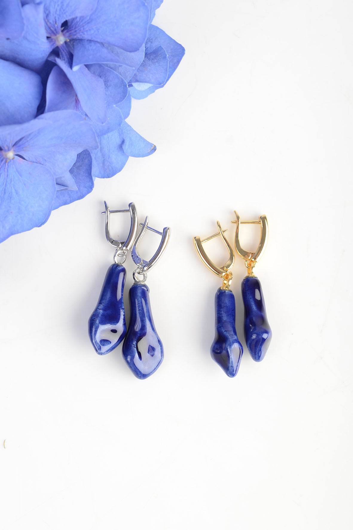 Blue Gemstone Inspired Dangling Earrings