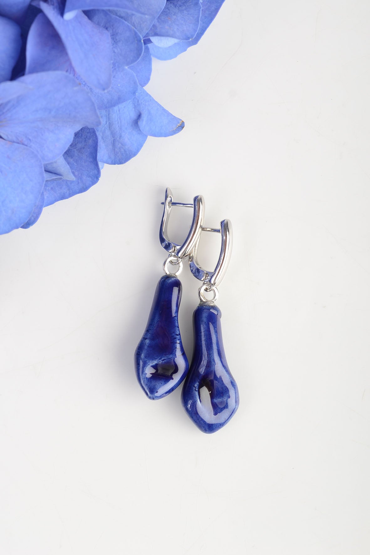 Blue Gemstone Inspired Dangling Earrings