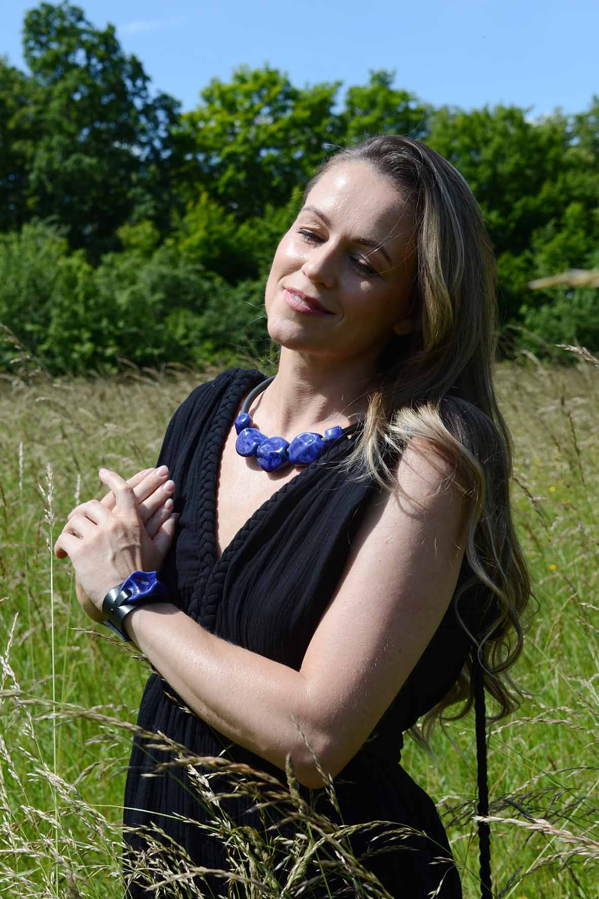 Blue Large Sculptural Necklace