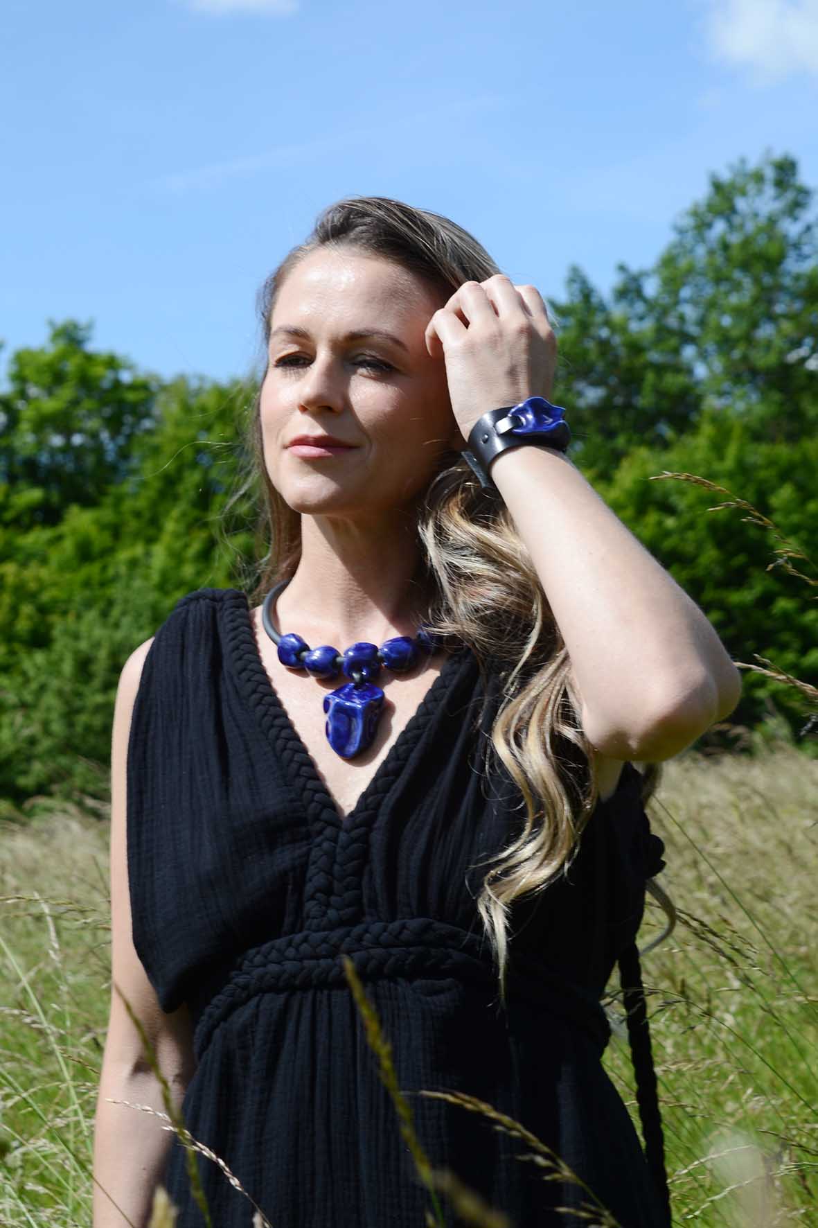 Blue Wearable Art Necklace