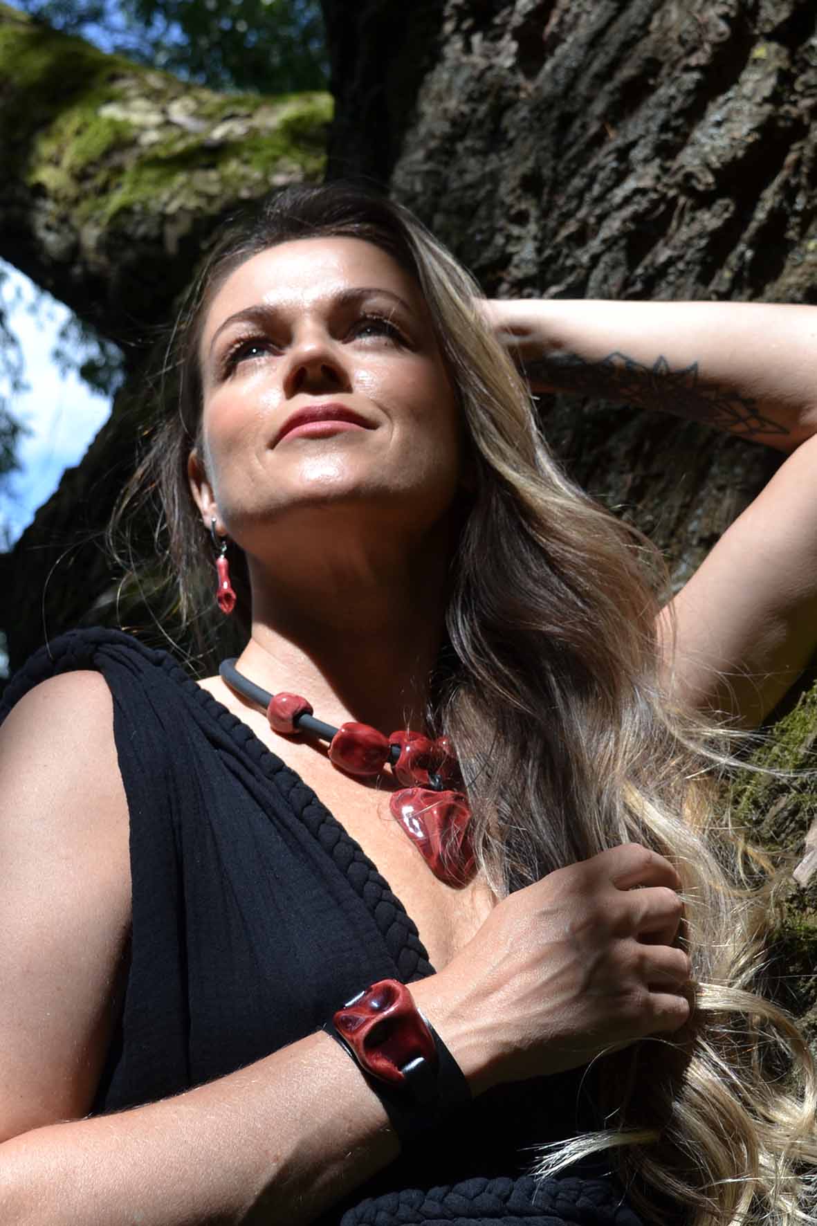 Boho Asymmetrical Bracelet With Ceramic Detail