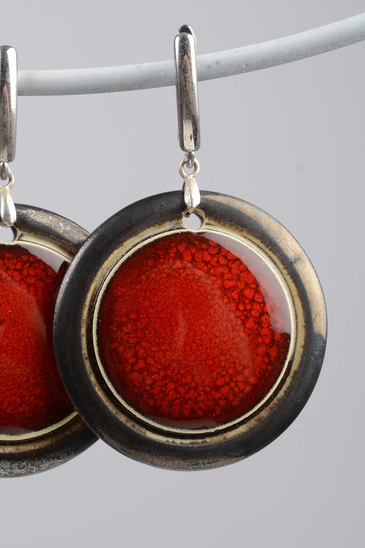 Bold Red Circle Earrings