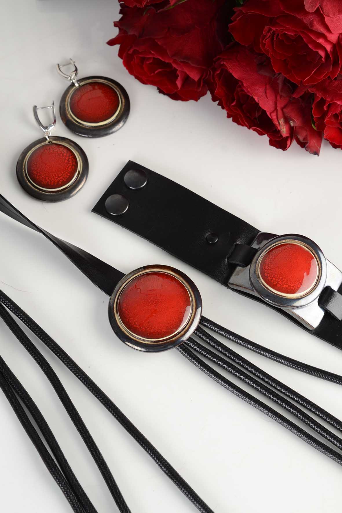 Bold Red Circle Earrings