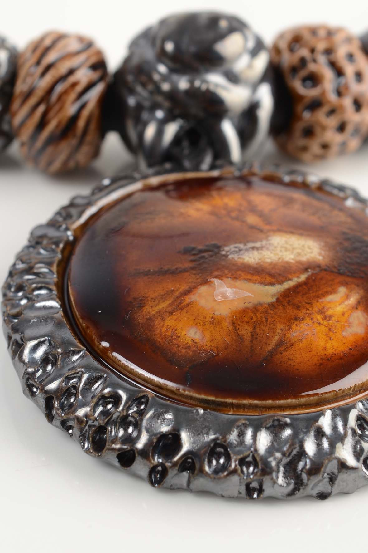 Bold Statement Brown Pendant Necklace for Women