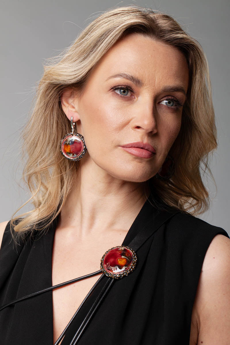 Burgundy Statement Earrings