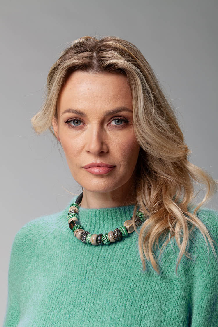 Bright Green Beaded Necklace – Chunky Jewelry for Women