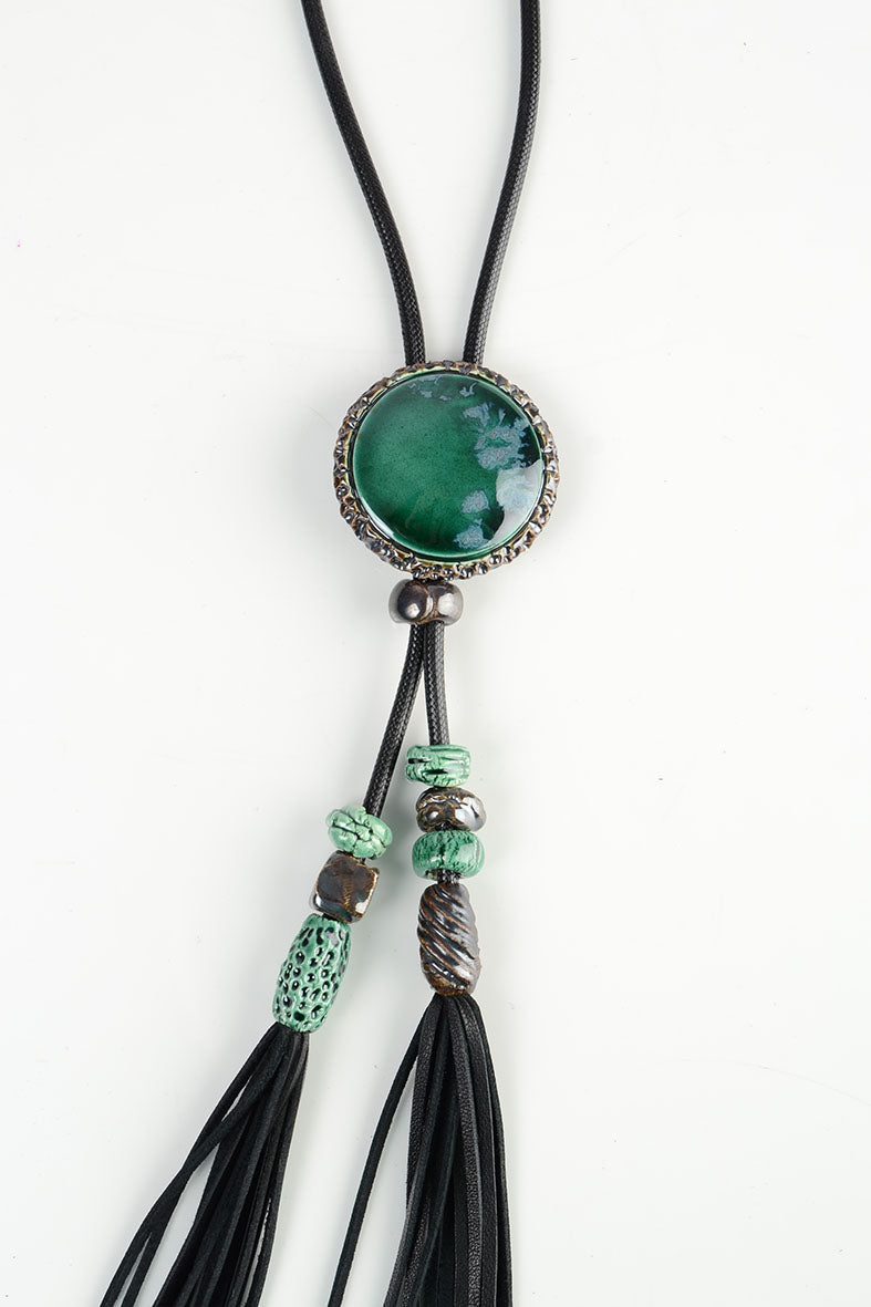 Bright Green Long Necklace for Women