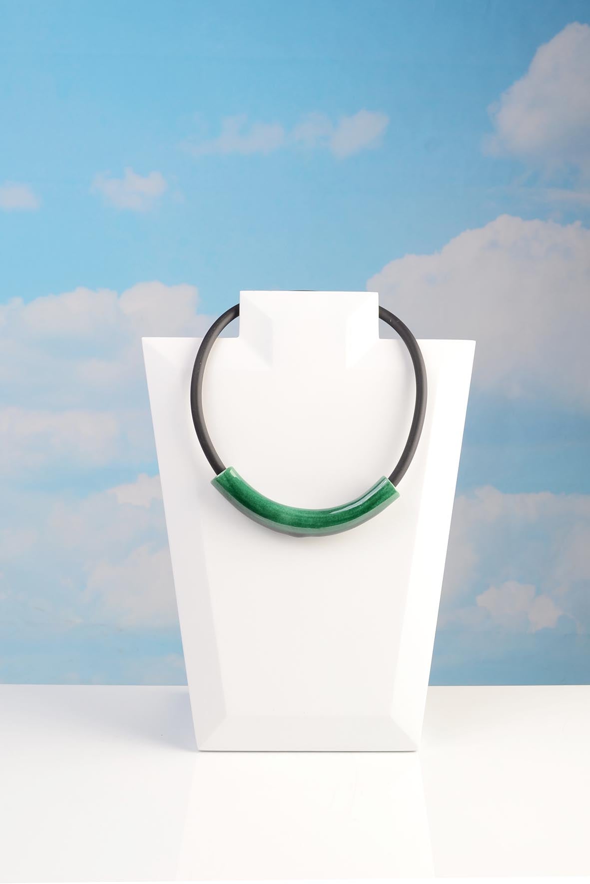 Bright Green Modern Minimalist Collar Necklace