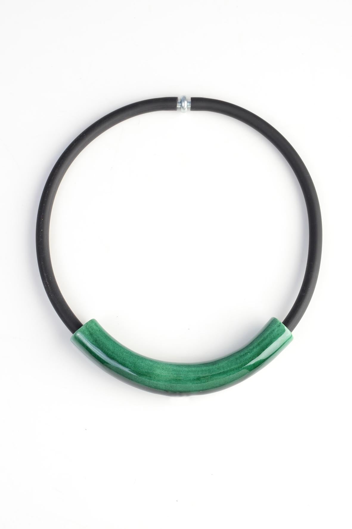 Bright Green Modern Minimalist Collar Necklace