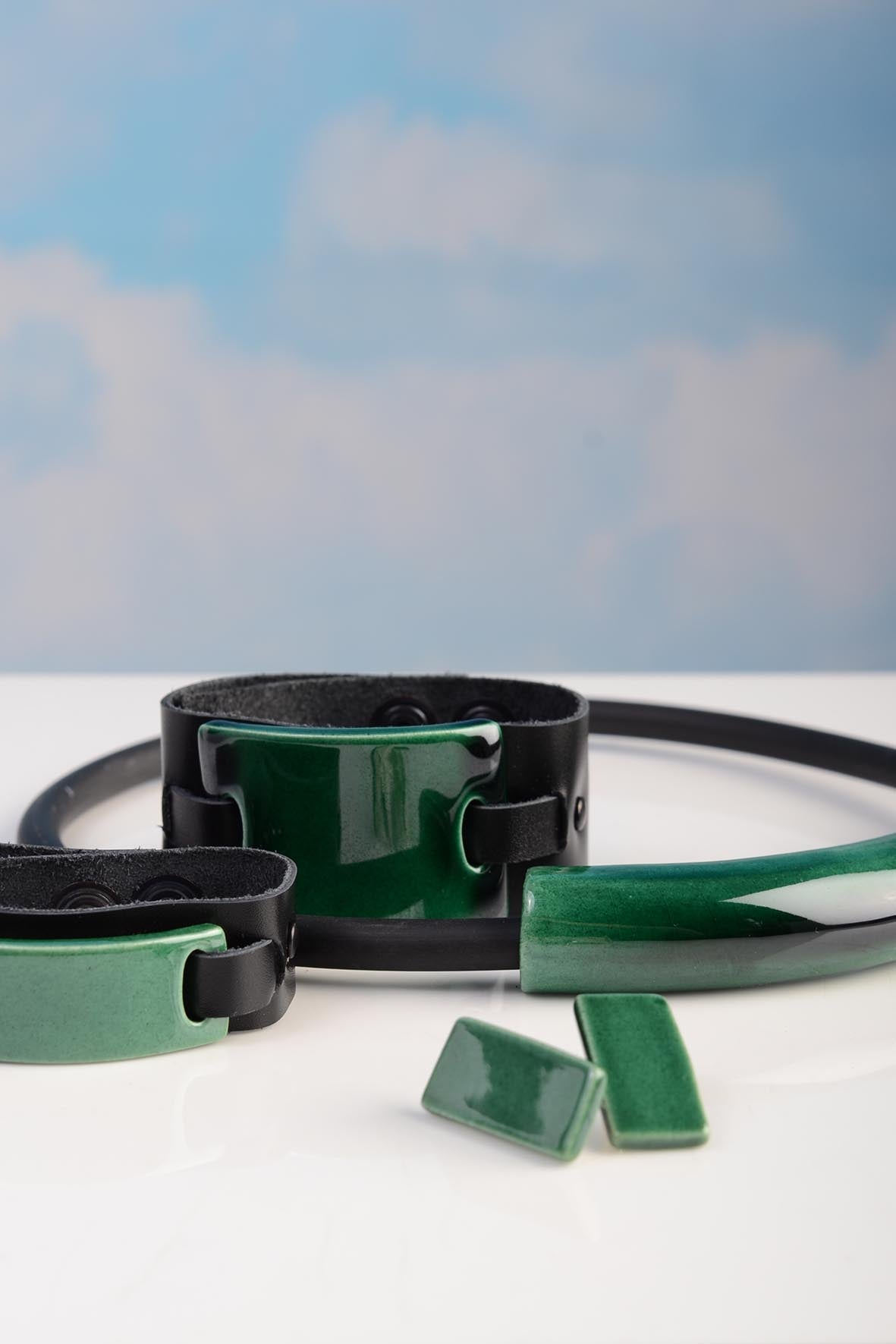 Bright Green Statement Ceramic Bracelet