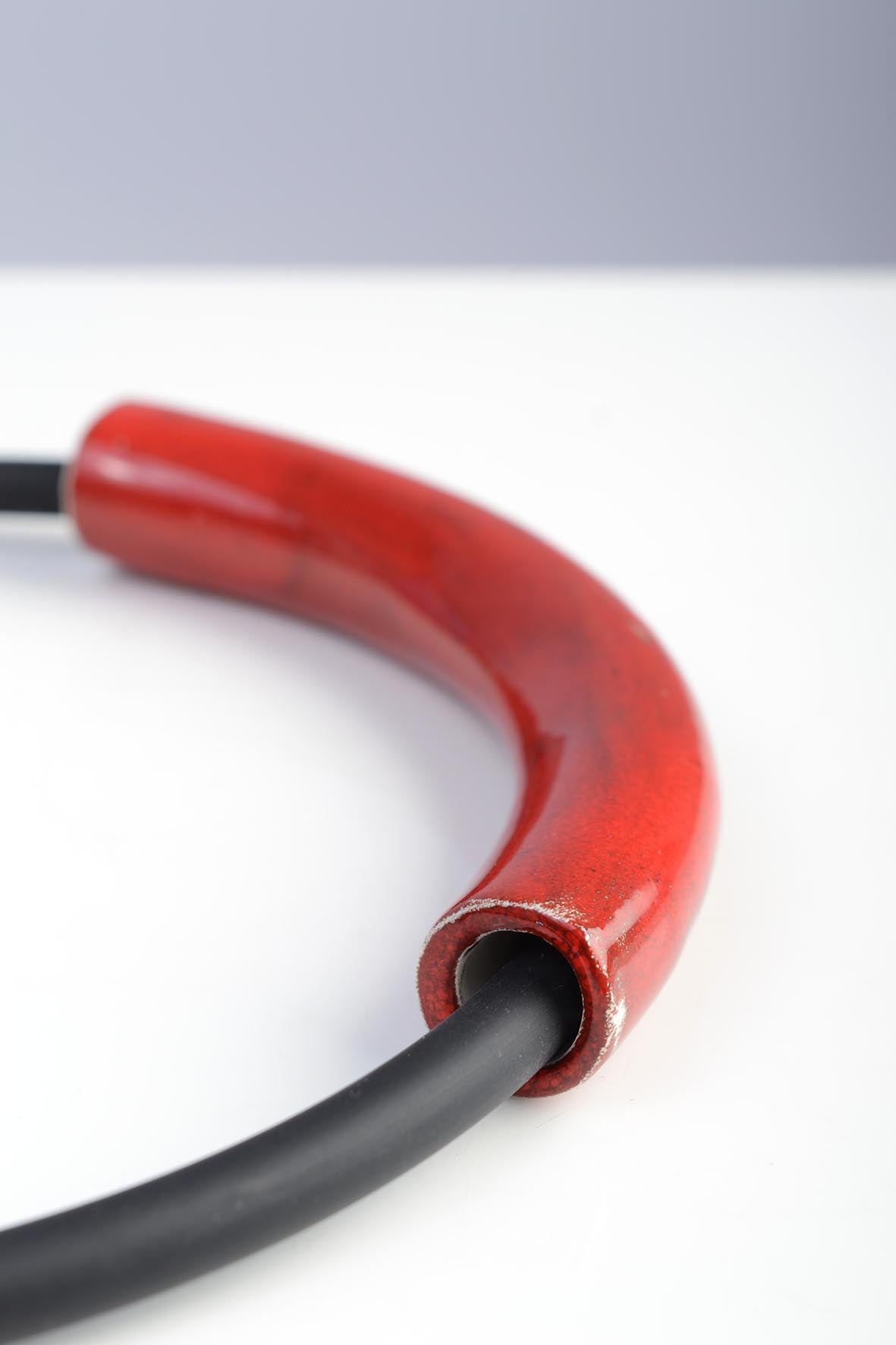 Bright Red Designer Ceramic Necklace