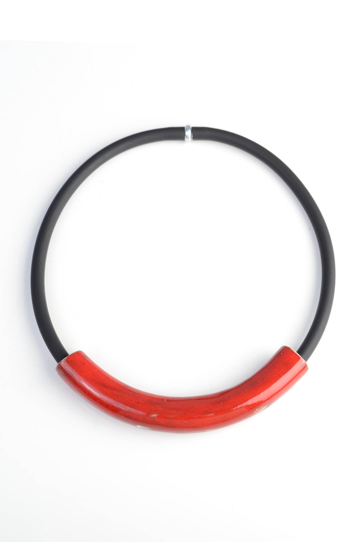 Bright Red Designer Ceramic Necklace