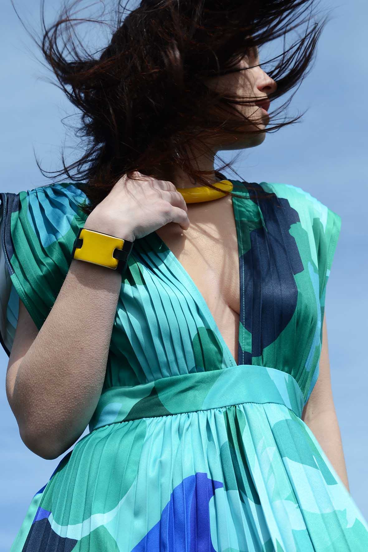 Bright Yellow Ceramic Bracelet for Women
