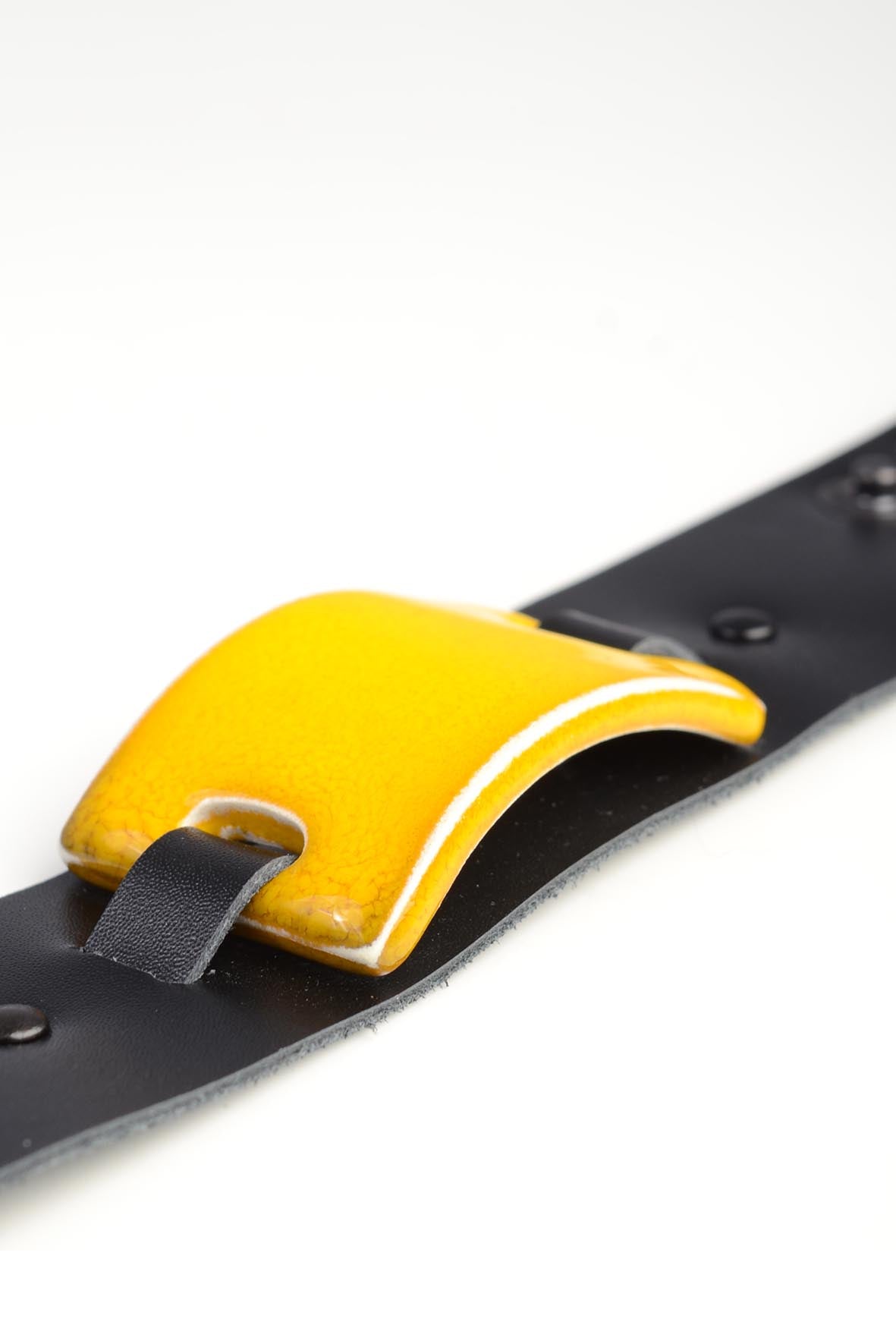 Bright Yellow Ceramic Bracelet for Women