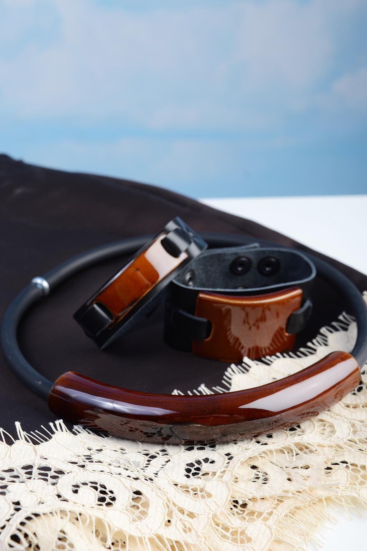 Brown Chunky Bracelet Natural Leather