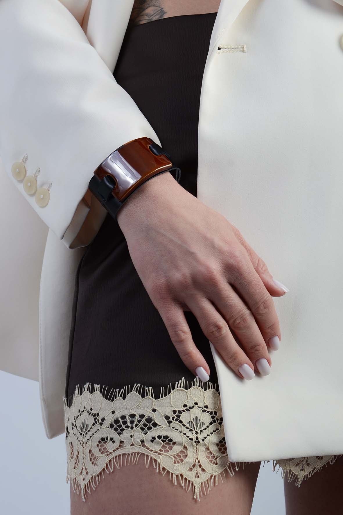 Brown Chunky Bracelet Natural Leather