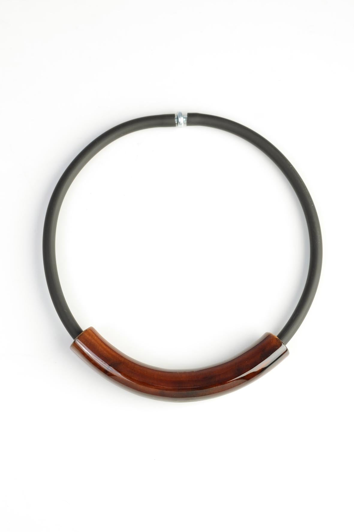Brown Geometric Ceramic Necklace for Women