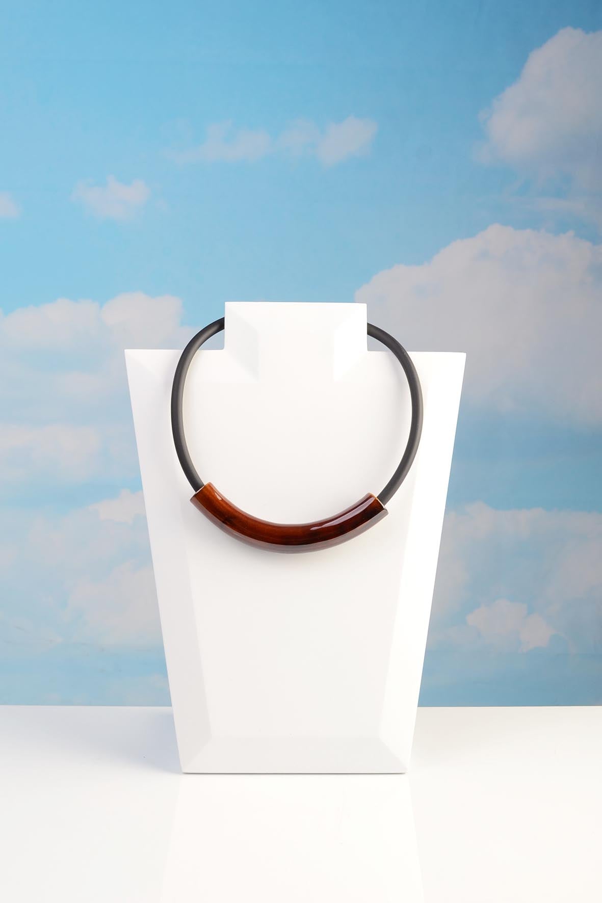 Brown Geometric Ceramic Necklace for Women