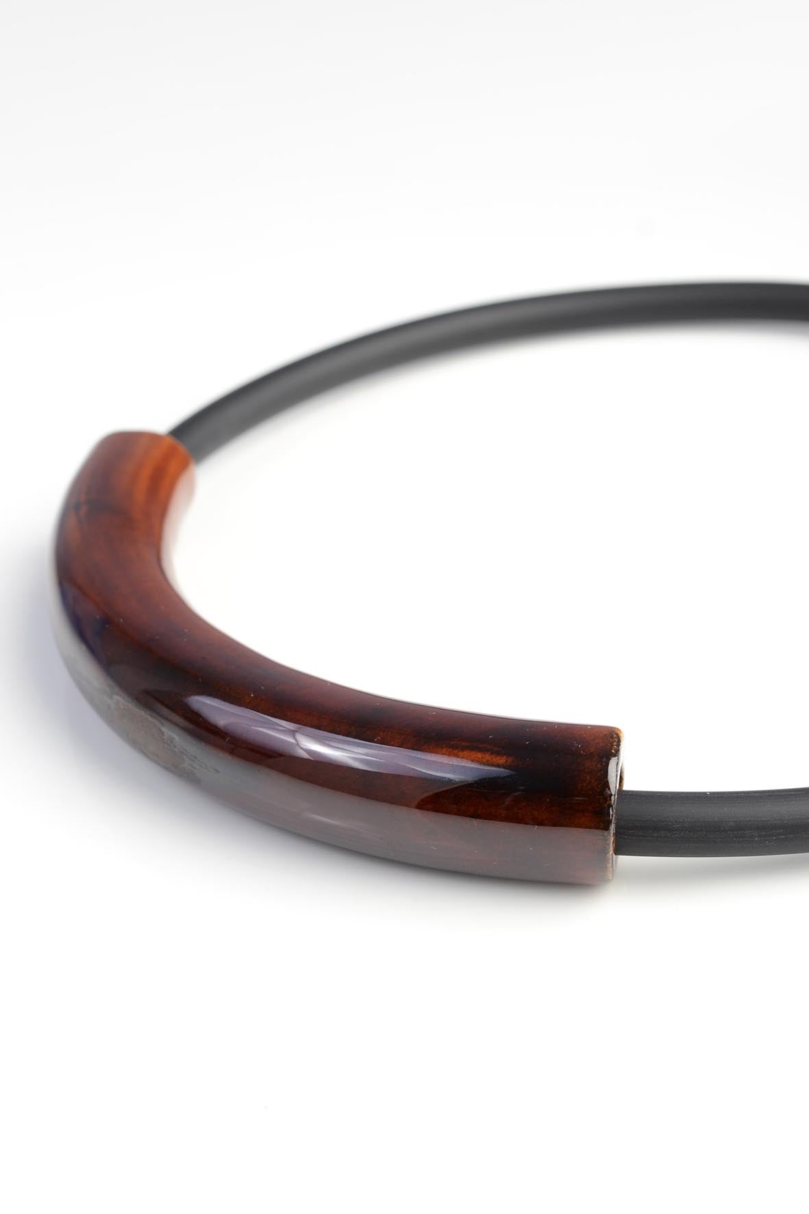 Brown Geometric Ceramic Necklace for Women