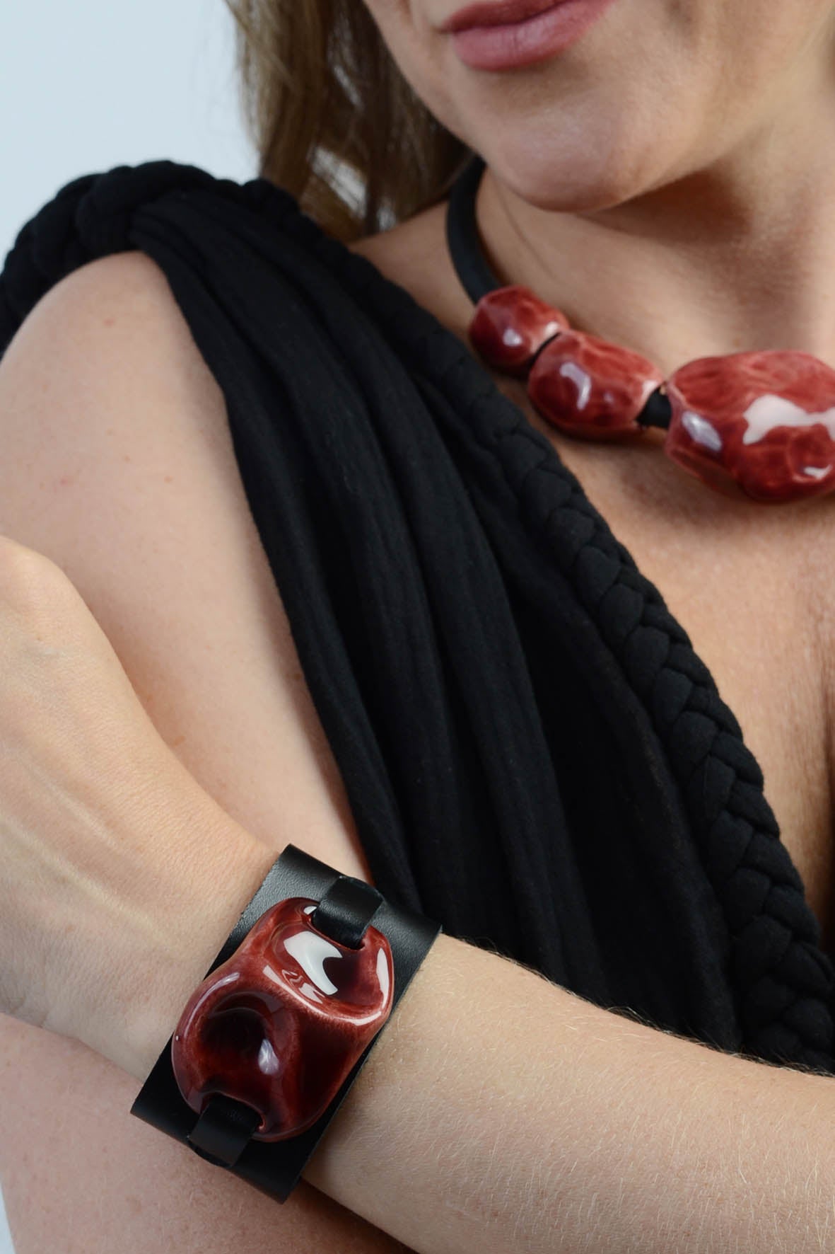 Boho Asymmetrical Bracelet With Ceramic Detail