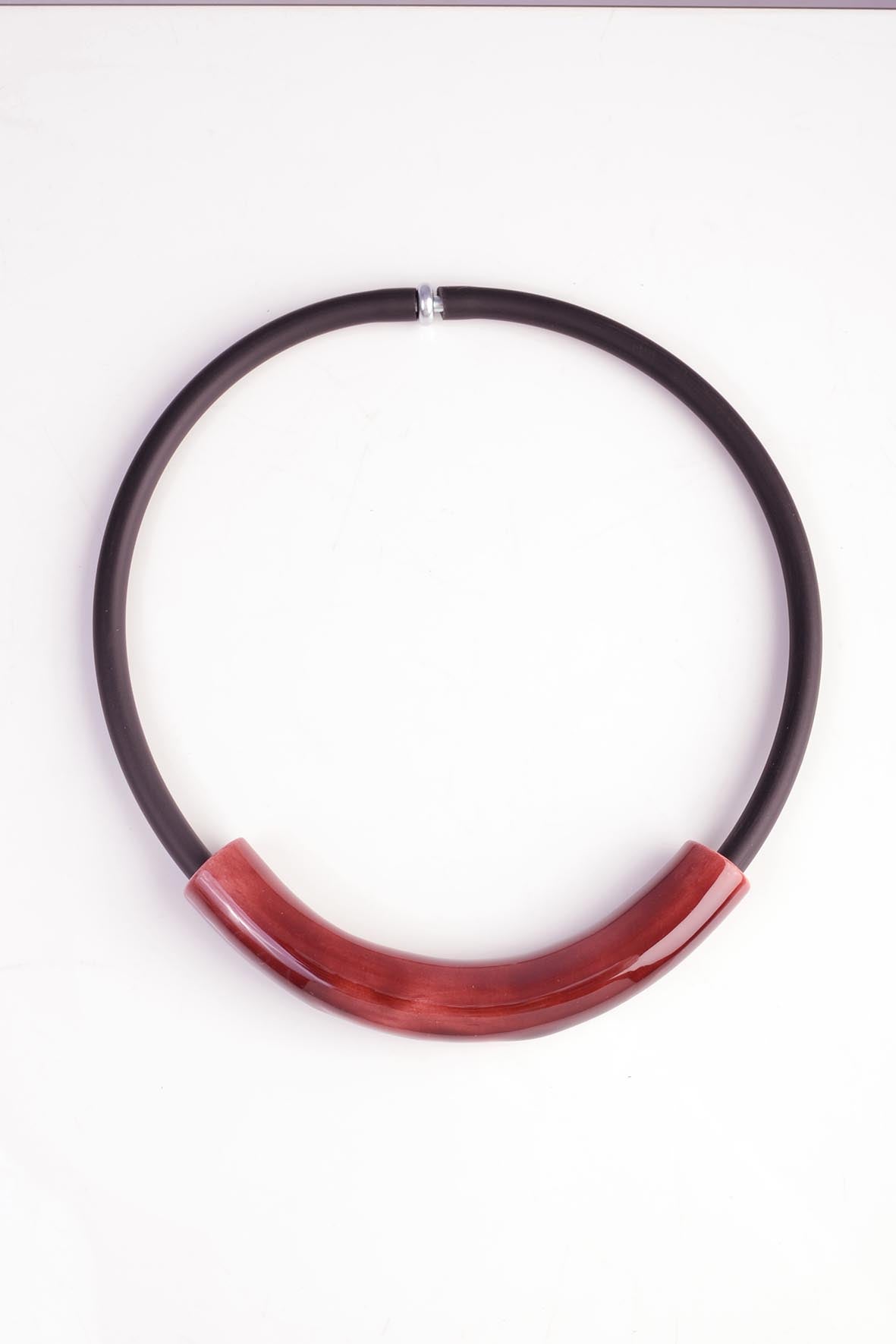 Burgundy Collar Necklace - Handmade Designer