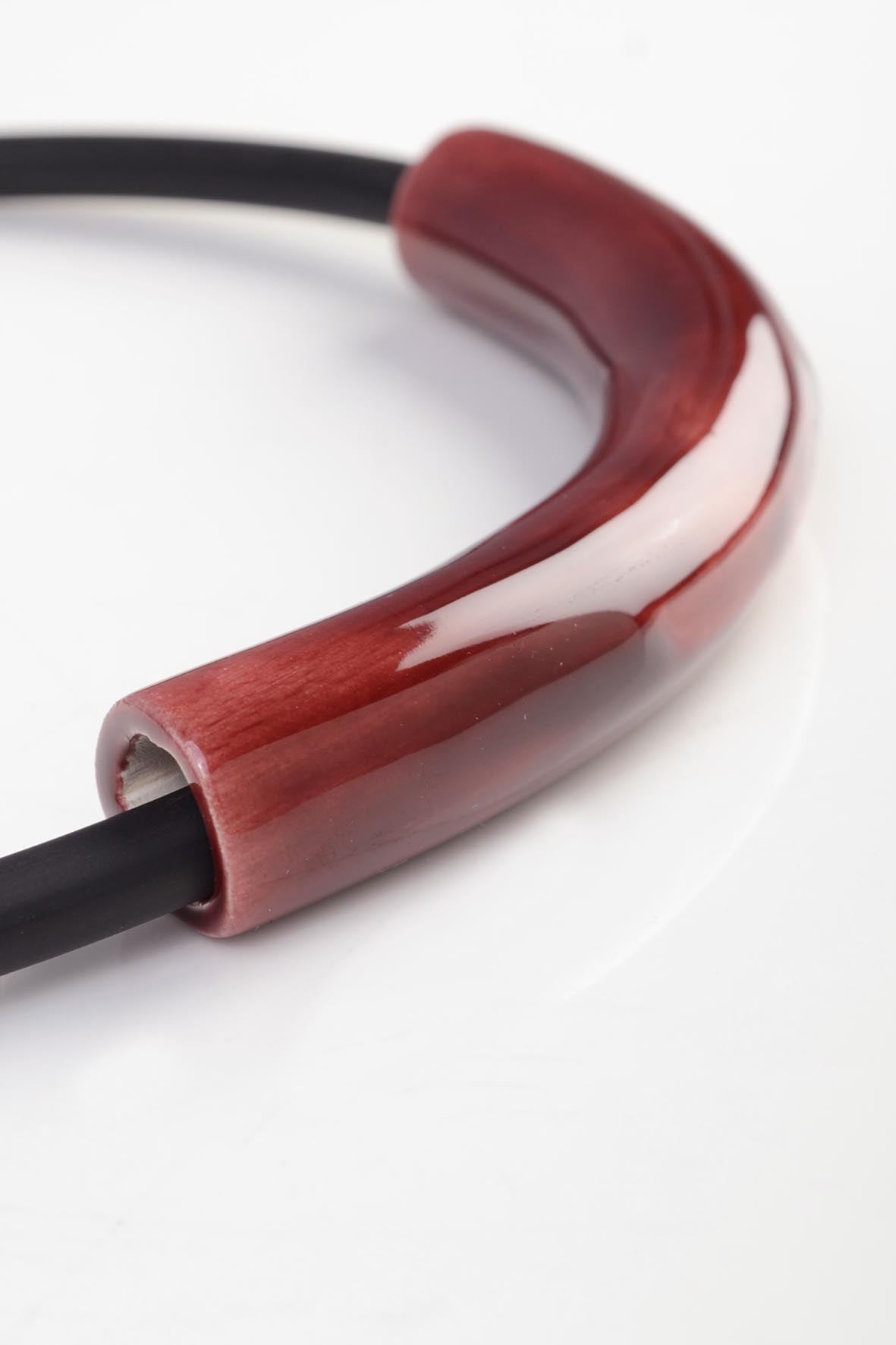 Burgundy Collar Necklace - Handmade Designer