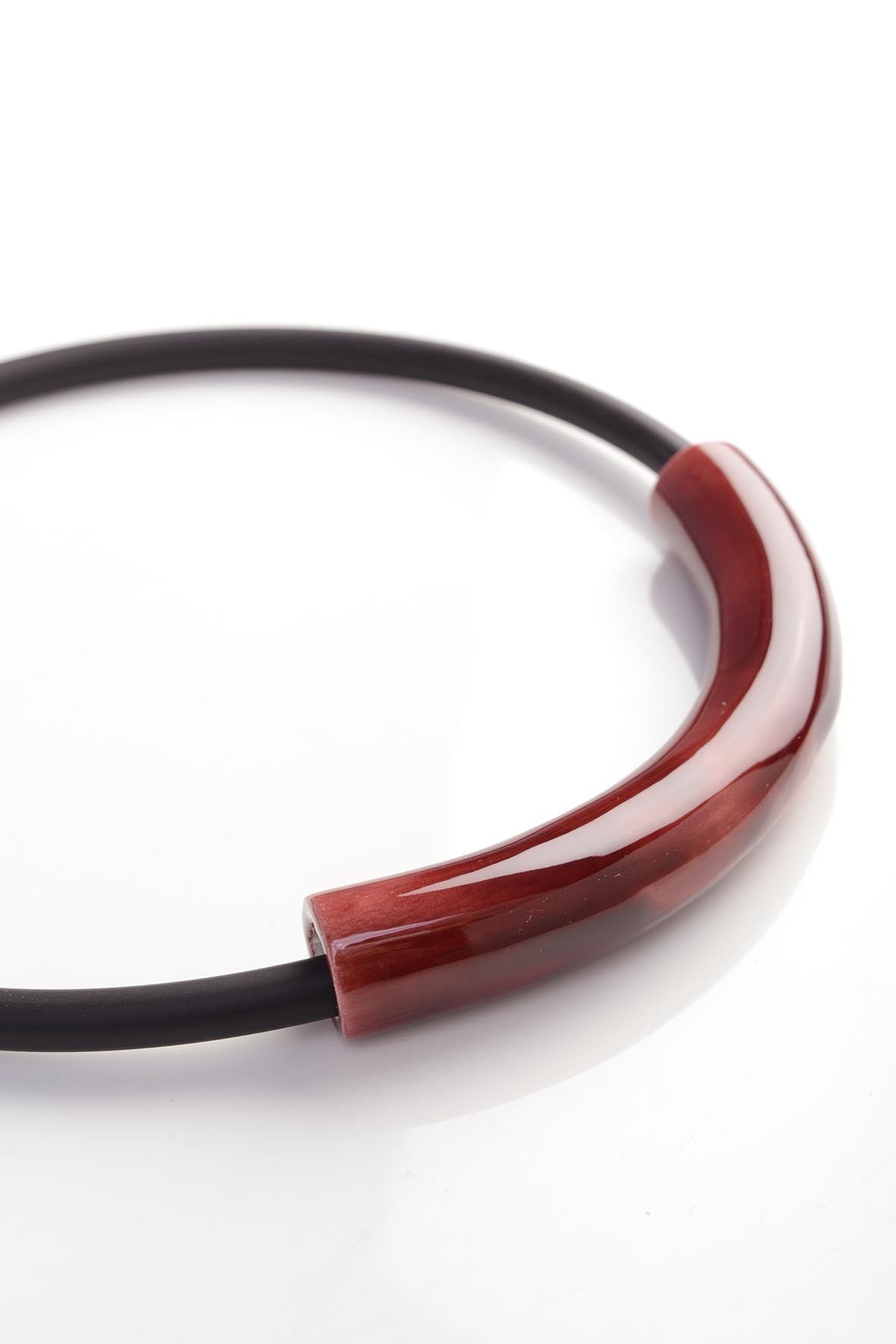 Burgundy Collar Necklace - Handmade Designer
