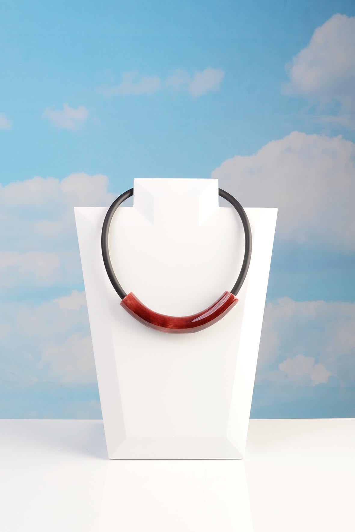 Burgundy Collar Necklace - Handmade Designer