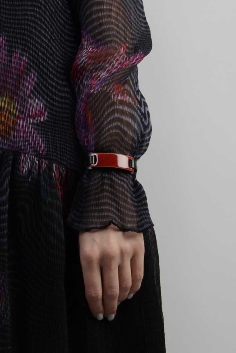 Burgundy Modern Bracelet Ceramic